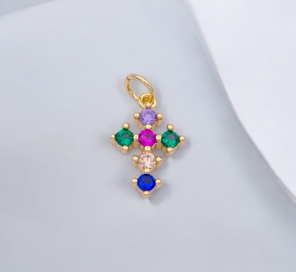 Multi Color Cross Charm